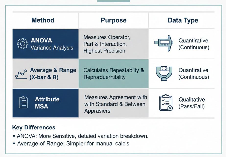 MSA Metotları Karşılaştırması